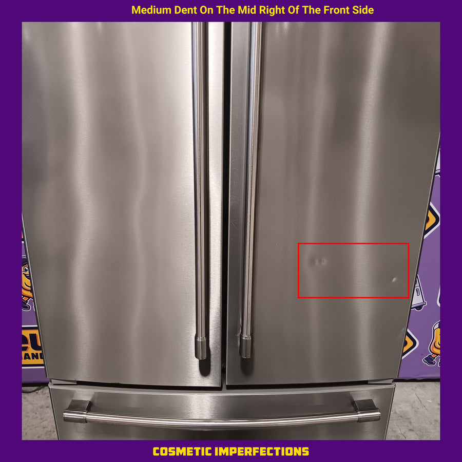Maytag 25.2-cu ft French Door Refrigerator with Ice Maker in Fingerprint Resistant Stainless Steel MFF2558FEZ - Scratch & Dent (Moderate)