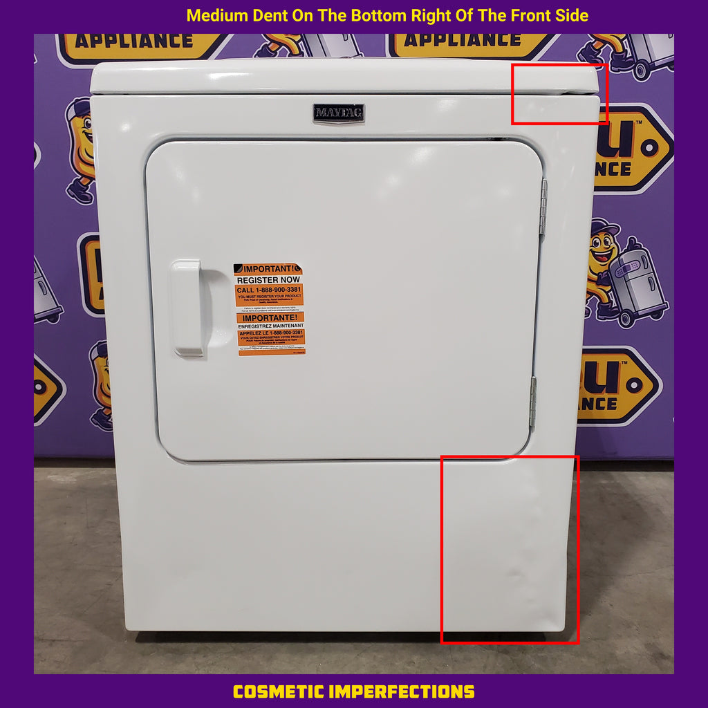 Pictures of Maytag 7.0 cu ft Electric Dryer with Moisture Sensing and Quick Dry Cycle 30132SD59 - MED6200KW - Scratch & Dent (Moderate) - Neu Appliance Outlet - Discount Appliance Outlet in Austin, Tx