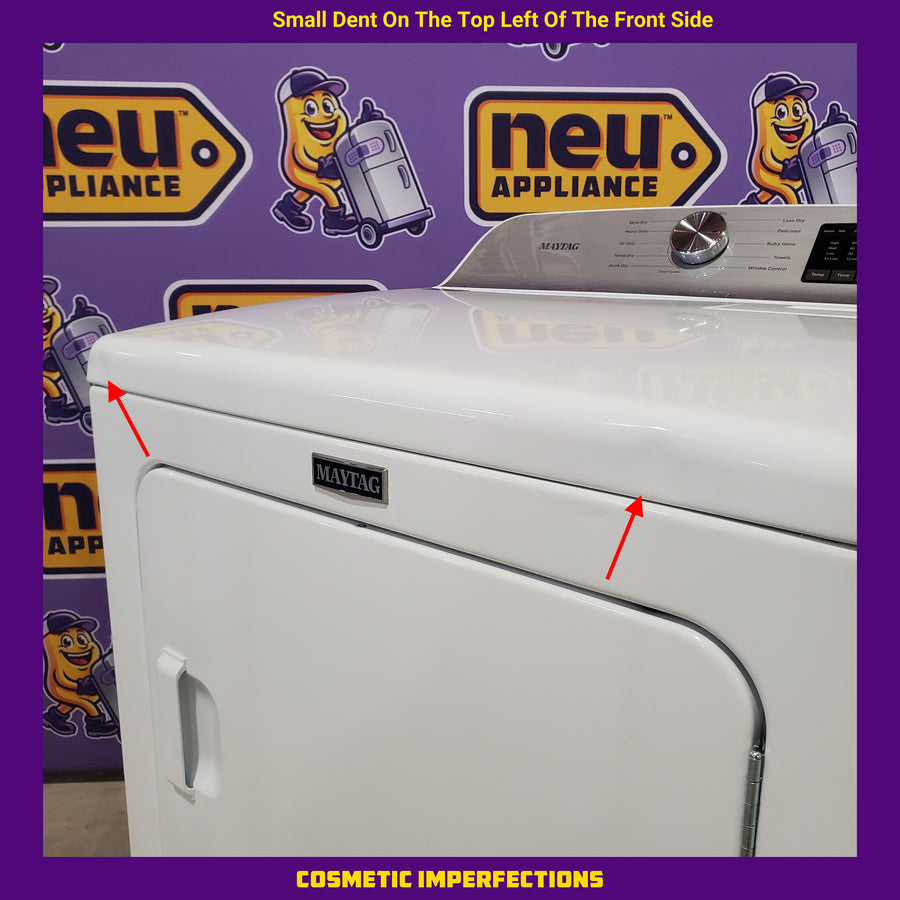 Maytag Top Load 4.8 cu ft Washer with Deep Fill and Slow-Close Glass Lid MVW6200KW - Scratch & Dent (Minor) and Maytag 7.0 cu ft Electric Dryer with Moisture Sensing and Quick Dry Cycle 16196 - MED6200KW - Scratch & Dent (Moderate)