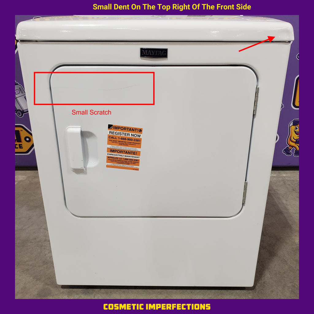 Pictures of Maytag Top Load 4.8 cu ft Washer with Deep Fill and Slow-Close Glass Lid MVW6200KW - Scratch & Dent (Minor) and Maytag 7.0 cu ft Electric Dryer with Moisture Sensing and Quick Dry Cycle 16168 - MED6200KW - Scratch & Dent (Minor) - Neu Appliance Outlet - Discount Appliance Outlet in Austin, Tx