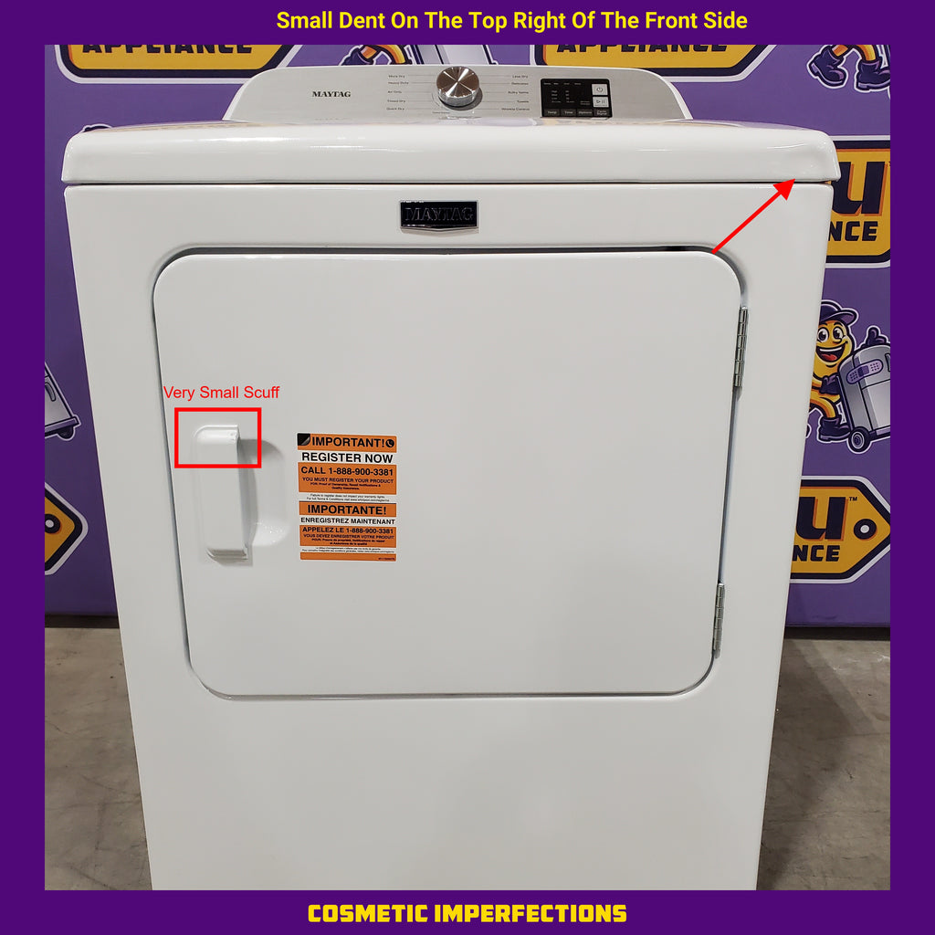 Pictures of Maytag Top Load 4.8 cu ft Washer with Deep Fill and Slow-Close Glass Lid MVW6200KW - Scratch & Dent (Minor) and Maytag 7.0 cu ft Electric Dryer with Moisture Sensing and Quick Dry Cycle 16162 - MED6200KW - Scratch & Dent (Minor) - Neu Appliance Outlet - Discount Appliance Outlet in Austin, Tx