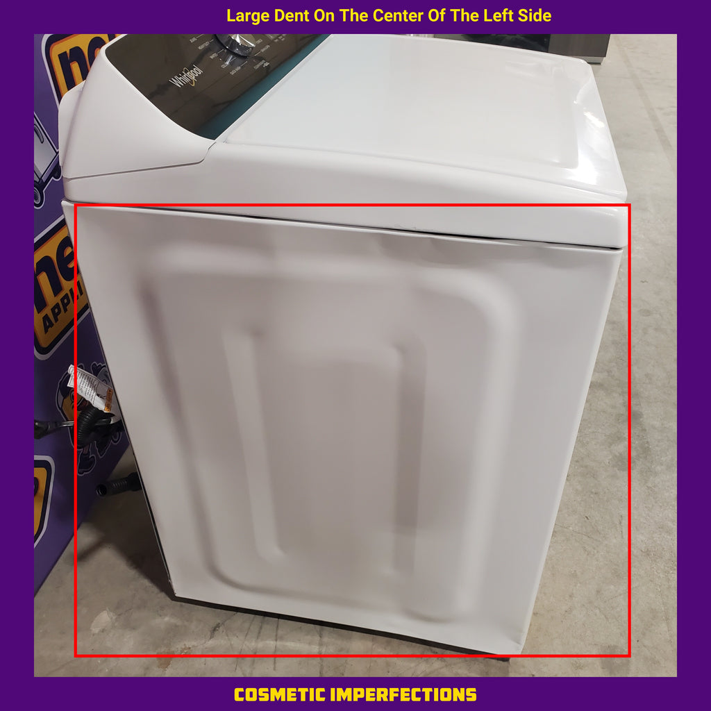 Pictures of Whirlpool Top Load Impeller 4.6 Cu. Ft. Washer with Built-In Faucet WTW5010LW and Whirlpool Top Load Electric Moisture Sensing 7.0 Cu. Ft. Dryer with Steam WED5050LW - Scratch and Dent (Minor) - Neu Appliance Outlet - Discount Appliance Outlet in Austin, Tx
