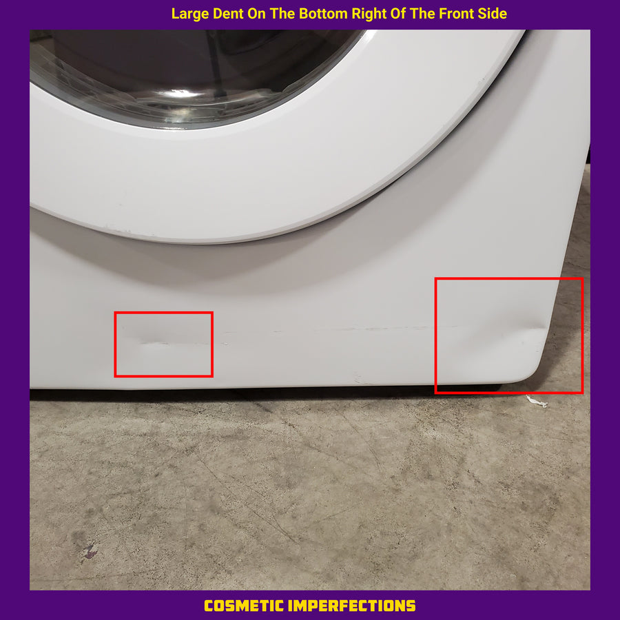 Samsung 7.5 cu. ft. Front Load Electric Dryer with Smart Care in White DVE45T6000W - Scratch & Dent (Moderate)