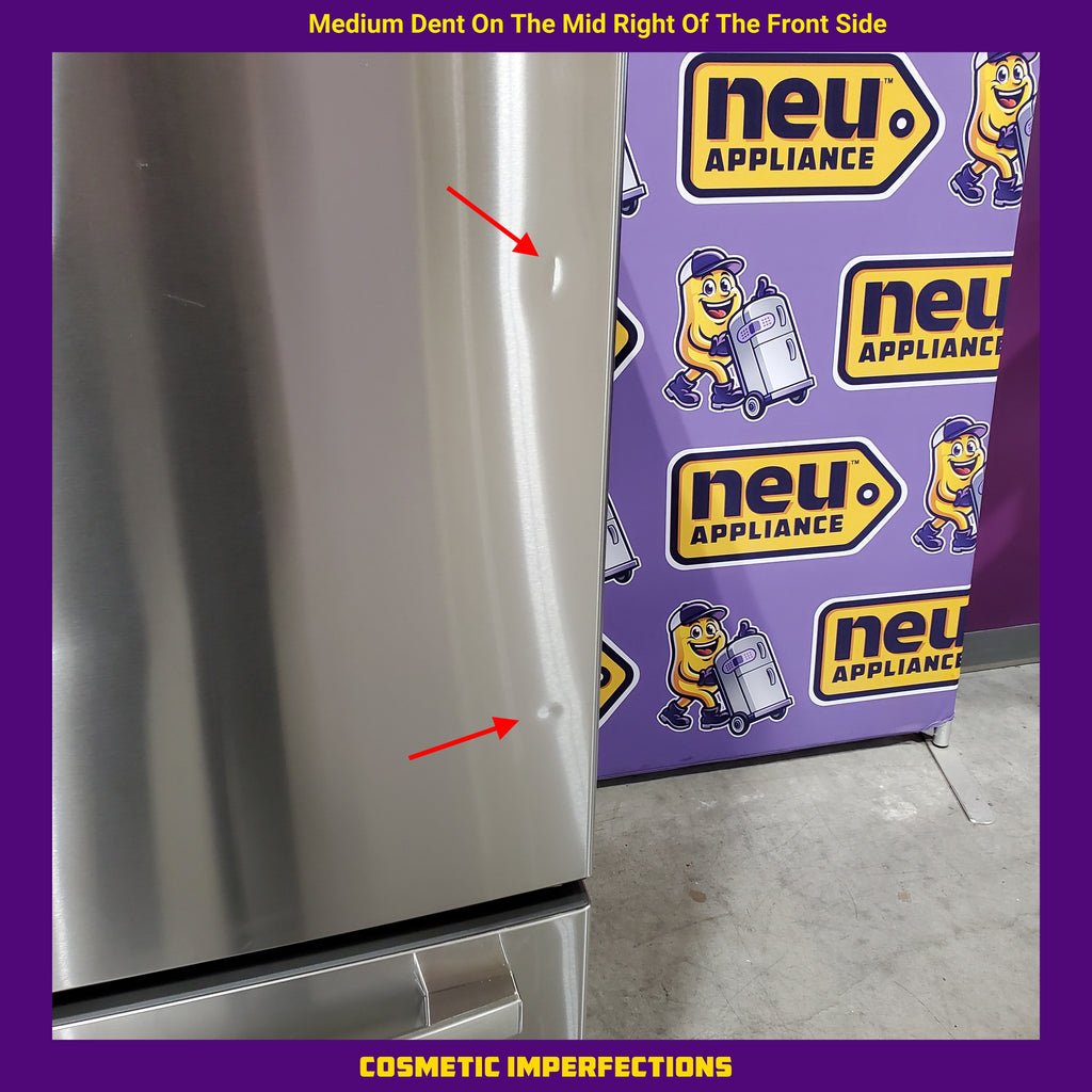 Pictures of GE Energy Star 3 Door French Door 27.7 Cu. Ft. Refrigerator with TwinChill Evaporators in Fingerprint Resistant Stainless Steel 31134SD217 - GFE28GYNFS - Scratch & Dent (Major) - Neu Appliance Outlet - Discount Appliance Outlet in Austin, Tx