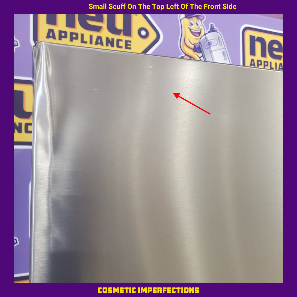Hisense Counter Depth Bottom Freezer 17.2 Cu. Ft. Refrigerator with LED Lighting and Super Cool and Super Freeze in Fingerprint Stainless Steel 5SD199 - HRB171N6ASE - Scratch and Dent (Minor)