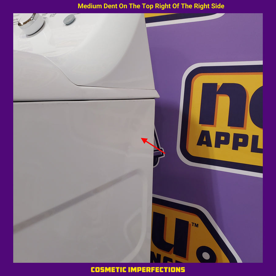 GE White Top Load 4.0 Cu. Ft. Capacity Washer with Stainless Steel Wash Basket GTW325ASWWW - New in Box and GE 6.2 cu. ft. Capacity Electric Dryer with Up To 120 ft. Venting and Shallow Depth 16206 - GTX33EASK1WW - Scratch & Dent (Minor)