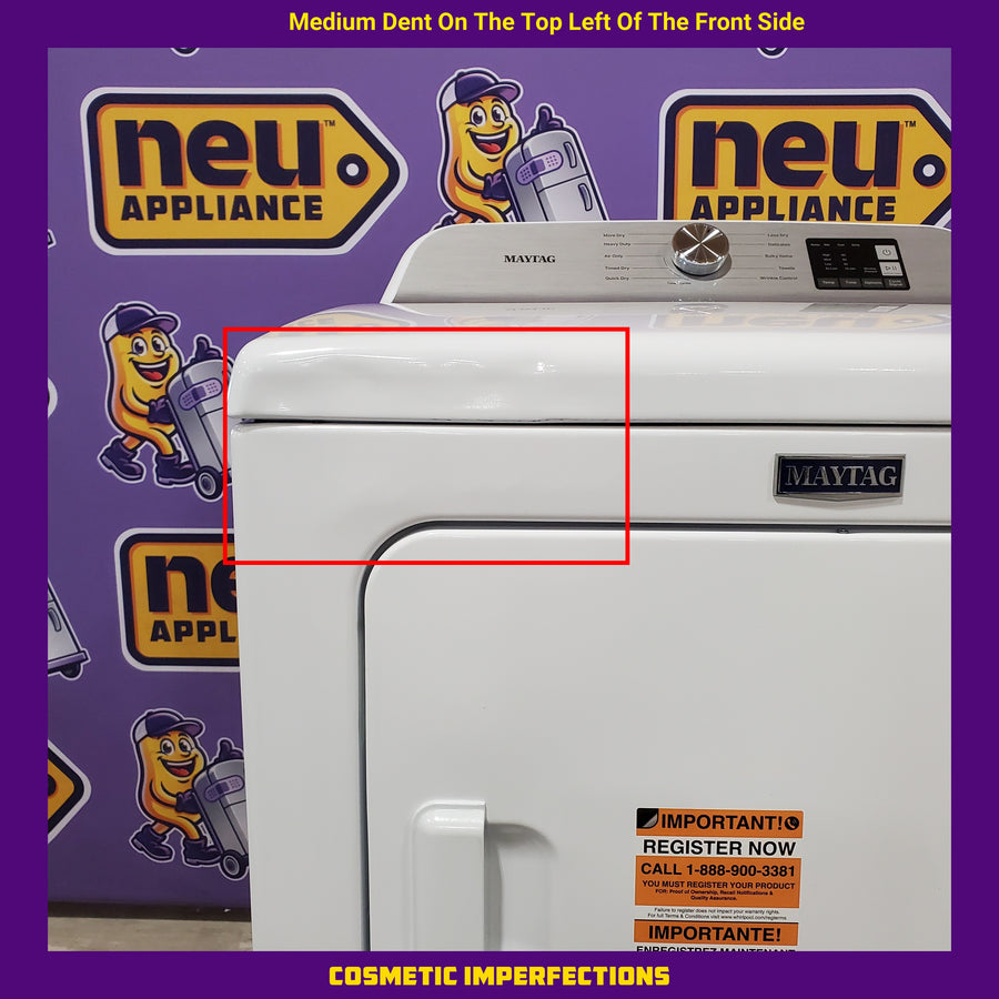 Maytag Top Load 4.8 cu ft Washer with Deep Fill and Slow-Close Glass Lid MVW6200KW - Scratch & Dent (Moderate) and Maytag 7.0 cu ft Electric Dryer with Moisture Sensing and Quick Dry Cycle T8712 - MED6200KW - Scratch & Dent (Moderate)