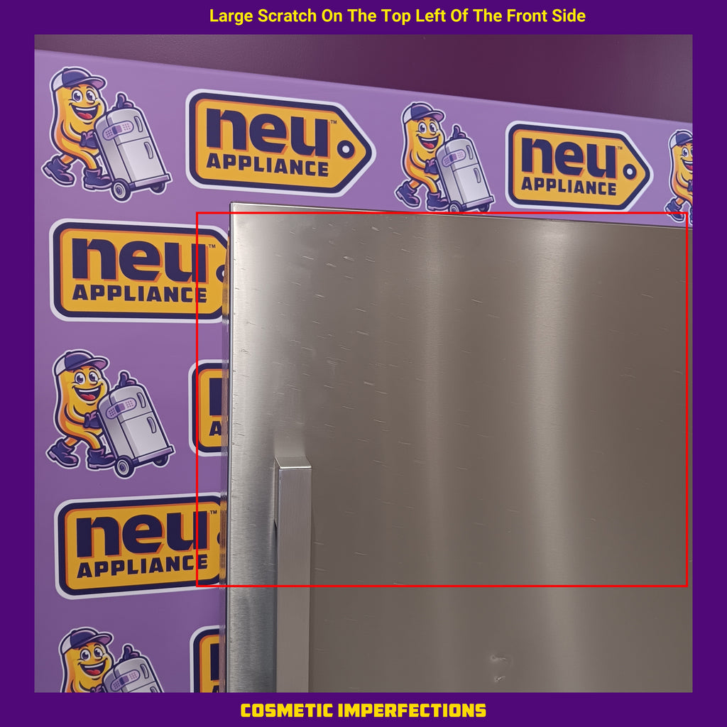 Pictures of Hisense Counter Depth Bottom Freezer 17.2 Cu. Ft. Refrigerator with LED Lighting and Super Cool and Super Freeze in Fingerprint Stainless Steel 22132SD139 - HRB171N6ASE - Scratch and Dent (Moderate) - Neu Appliance Outlet - Discount Appliance Outlet in Austin, Tx