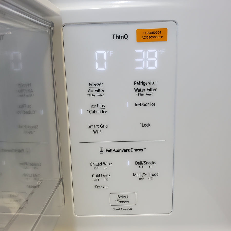 LG 29 cu. ft. Smart Standard-Depth MAX™ 4-Door French Door Refrigerator with Full-Convert Drawer™ in Print Proof Stainless Steel LF29H8330S - Scratch & Dent (Moderate)