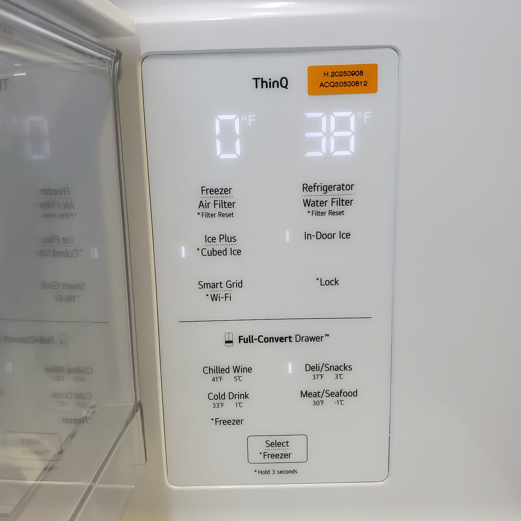 LG 29 cu. ft. Smart Standard-Depth MAX™ 4-Door French Door Refrigerator with Full-Convert Drawer™ in Print Proof Stainless Steel 22137389 - LF29H8330S - Scratch & Dent (Moderate)