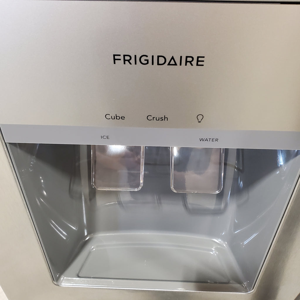 Frigidaire 25.6 cu. ft. ENERGY STAR Side by Side Refrigerator with Exterior Water and Ice Dispenser in Stainless Steel FRSS2623AS - Scratch & Dent (Minor)