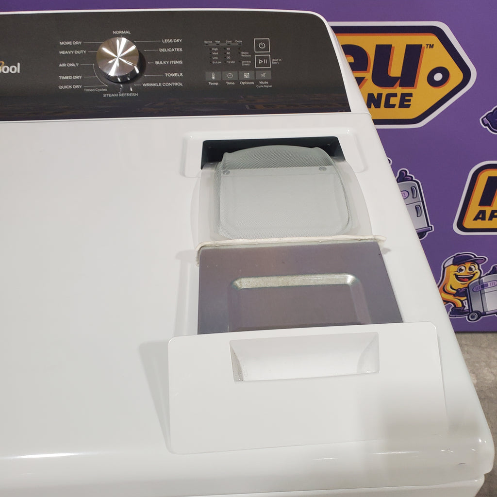 Pictures of Whirlpool Top Load Impeller 4.6 Cu. Ft. Washer with Built-In Faucet WTW5010LW and Whirlpool Top Load Electric Moisture Sensing 7.0 Cu. Ft. Dryer with Steam WED5050LW - Scratch and Dent (Minor) - Neu Appliance Outlet - Discount Appliance Outlet in Austin, Tx