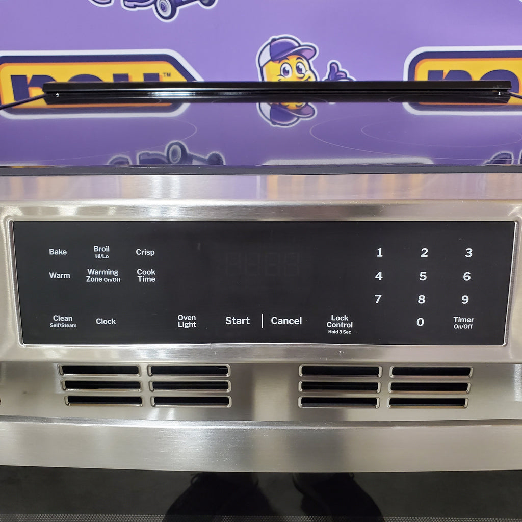 Pictures of GE® Stainless Steel Front Control Slide-In Electric Range with Crisp Mode and 5 Burner Radiant Cooktop 251310SD910 - GRS500PV2SS - Scratch & Dent (Minor) - Neu Appliance Outlet - Discount Appliance Outlet in Austin, Tx