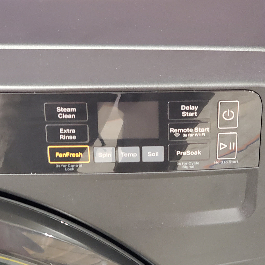 Pictures of Whirlpool 4.5 cu. ft. Smart Front Load ENERGY STAR® Washer with FreshFlow™ Vent System WFW5720RU - Scratch & Dent (Minor) and Whirlpool 7.4 cu. ft. Vented Front Load Electric Dryer in Volcano Black with Wrinkle Shield Option WED5720RU - Open Box - Neu Appliance Outlet - Discount Appliance Outlet in Austin, Tx