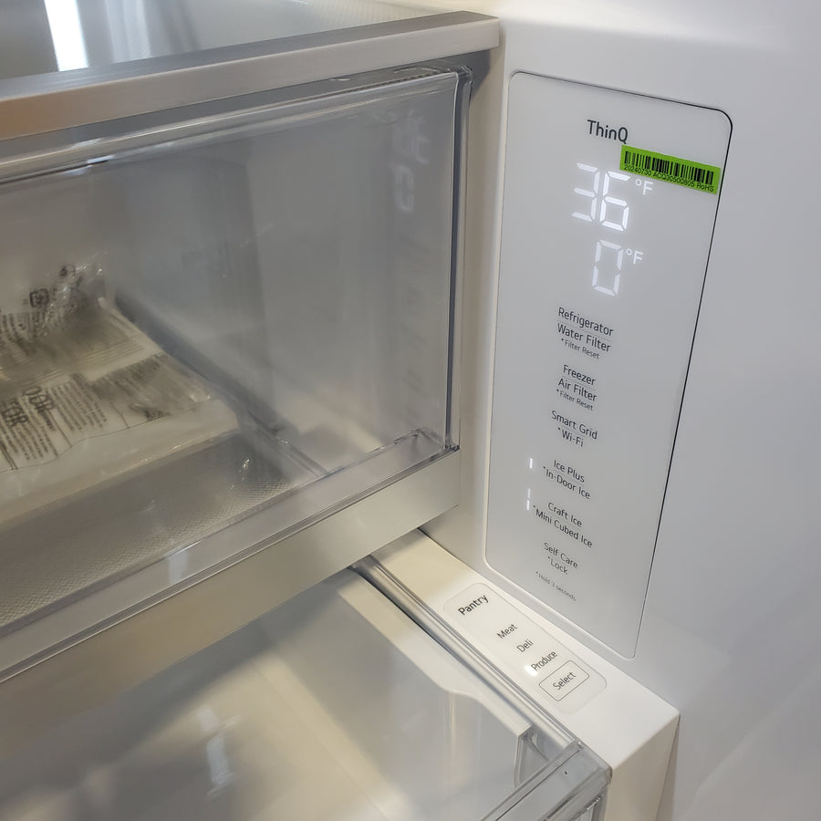 LG 26 cu. ft. Counter-Depth French Door Refrigerator in Stainless Steel with Mirror InstaView™ LRYKC2606S - Scratch & Dent (Minor)