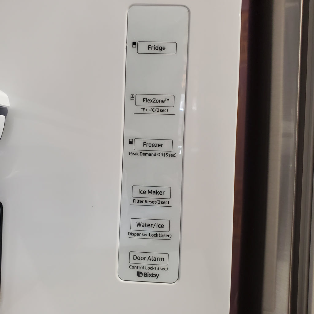 Pictures of Samsung 28-cu ft 4-Door ENERGY STAR Smart French Door Refrigerator with Ice Maker in Fingerprint Resistant Stainless Steel 22132SD133 - RF28R7201SR - Scratch and Dent (Moderate) - Neu Appliance Outlet - Discount Appliance Outlet in Austin, Tx
