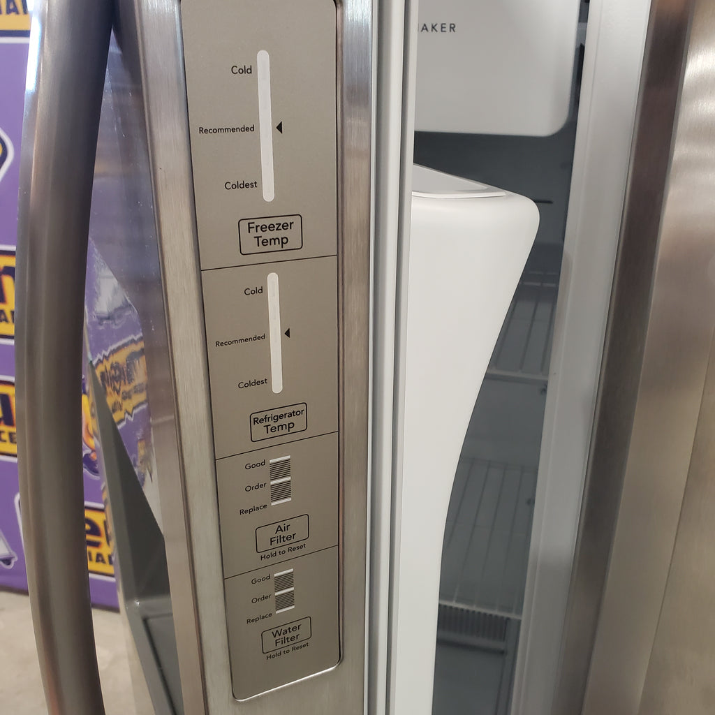 Pictures of Frigidaire 33" Wide 22.3 cu. ft. ENERGY STAR Side by Side Refrigerator Stainless Steel with Exterior Water and Ice Dispenser 4SD458 - FRSS2323AS - Scratch & Dent (Major) - Neu Appliance Outlet - Discount Appliance Outlet in Austin, Tx