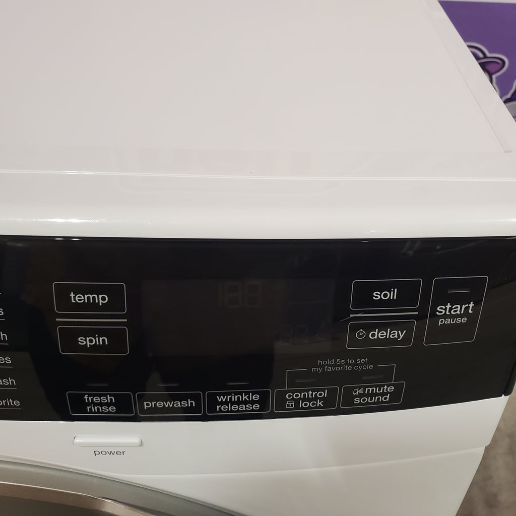 Electrolux 24" Wide Compact Front Load 2.4 cu ft Washer with LuxCare Wash System and Steam Refresh Cycle ELFW4222AW - Scratch & Dent (Minor) and Electrolux 24" 4.0 cu. ft. Compact Electric Dryer 15033 - ELFE4222AW - Scratch & Dent (Minor)
