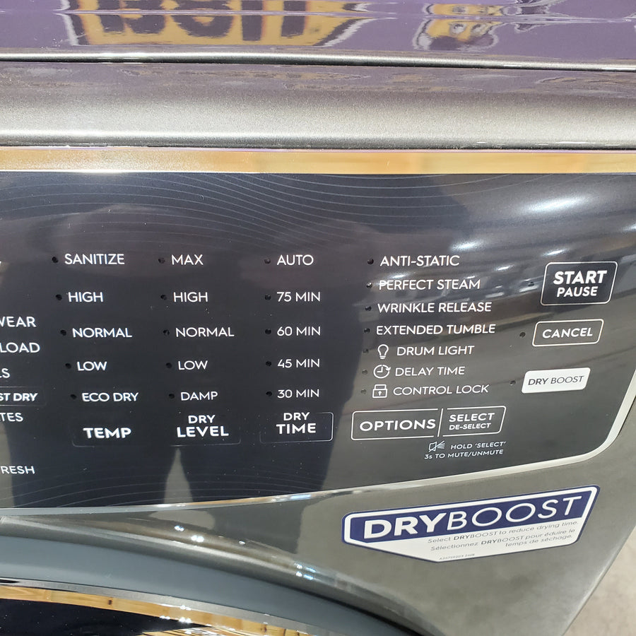 Electrolux Titanium Front Load 600 Series 4.5 Cu. Ft. Washer with Smartboost ELFW7637AT - Scratch & Dent (Moderate) and Electrolux 8 cu. ft. vented Front Load Stackable 600 Series Electric Dryer with LuxCare Dry 16248 - ELFE7637AT - Scratch & Dent (Minor)