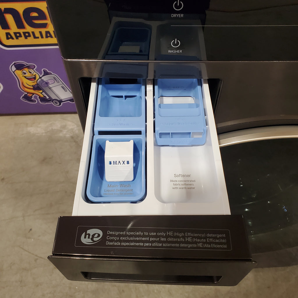 Pictures of LG ENERGY STAR WashTower Stacked Laundry Center with 4.5 cu. ft. Washer and 7.4 cu. ft. Electric Dryer in Black Steel 3SD885 - WKEX200HBA - Scratch & Dent (Minor) - Neu Appliance Outlet - Discount Appliance Outlet in Austin, Tx