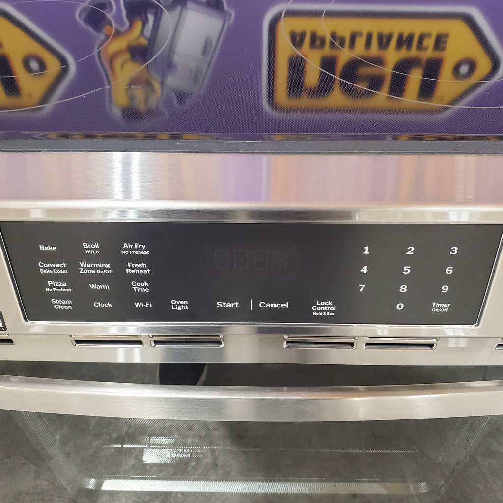 GE® Fingerprint Resistant Stainless 30" Slide-In Electric Convection Range with No Preheat Air Fry and EasyWash™ Oven Tray 22SD034 - GRS60LAVFS - Open Box