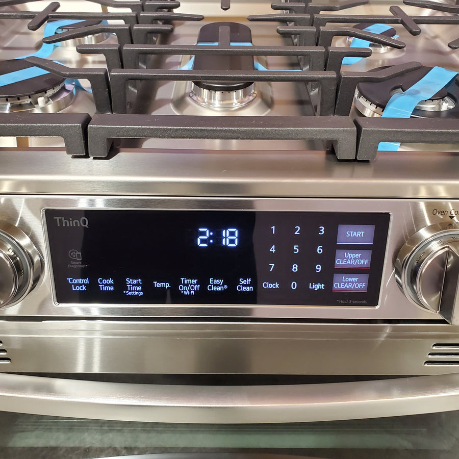LG 6.9 cu. ft. Smart Gas Double Oven Slide-in Range with InstaView®, ProBake® Convection, Air Fry, and Air Sous Vide LTGL6937F - Open Box