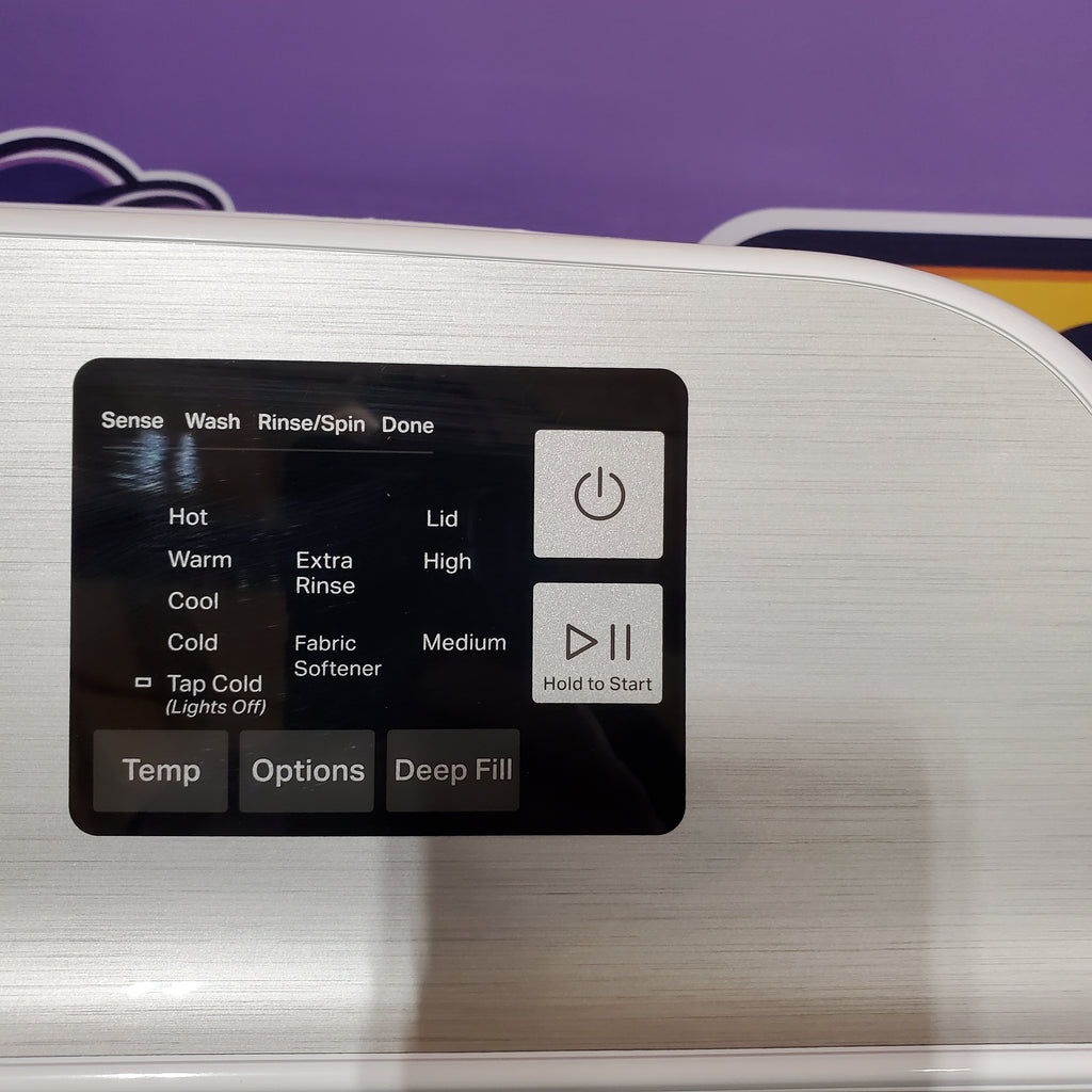 Pictures of Maytag Top Load 4.8 cu ft Washer with Deep Fill and Slow-Close Glass Lid MVW6200KW - Scratch & Dent (Moderate) and Maytag 7.0 cu ft Electric Dryer with Moisture Sensing and Quick Dry Cycle T8712 - MED6200KW - Scratch & Dent (Moderate) - Neu Appliance Outlet - Discount Appliance Outlet in Austin, Tx