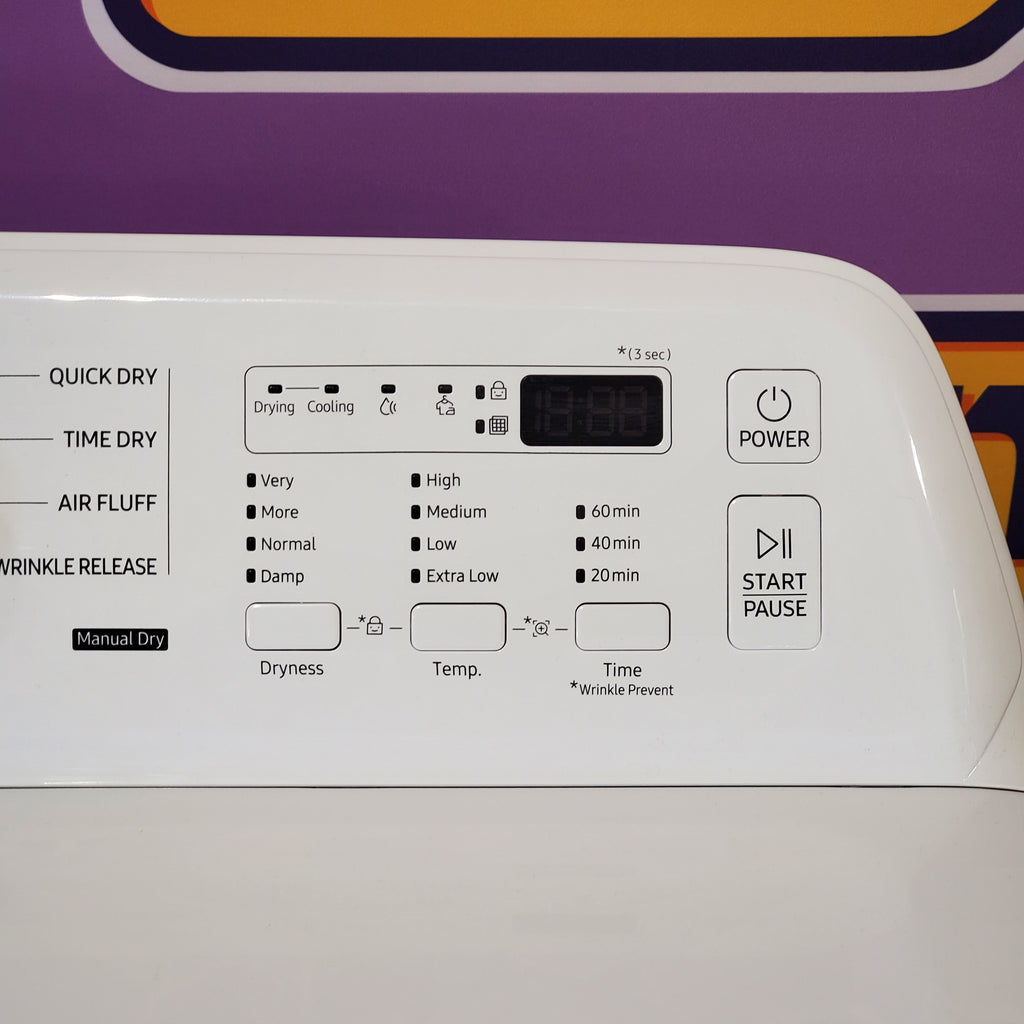 Samsung 4.5 cu. ft. Top Load Washer with Vibration Reduction Technology+ in White WA45T3200AW - Certified Refurbished and Samsung 7.2 cu. ft. Electric Dryer with Sensor Dry in White 16054 - DVE45T3200W - Open Box