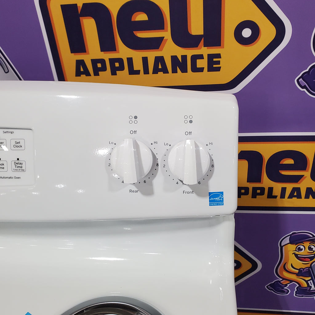 Pictures of GE 5.0 cu. ft. Freestanding 4 Heating Element Electric Range with Dual Element Baking in White 25CR195 - JB256DMWW - Scratch & Dent - Minor - Neu Appliance Outlet - Discount Appliance Outlet in Austin, Tx