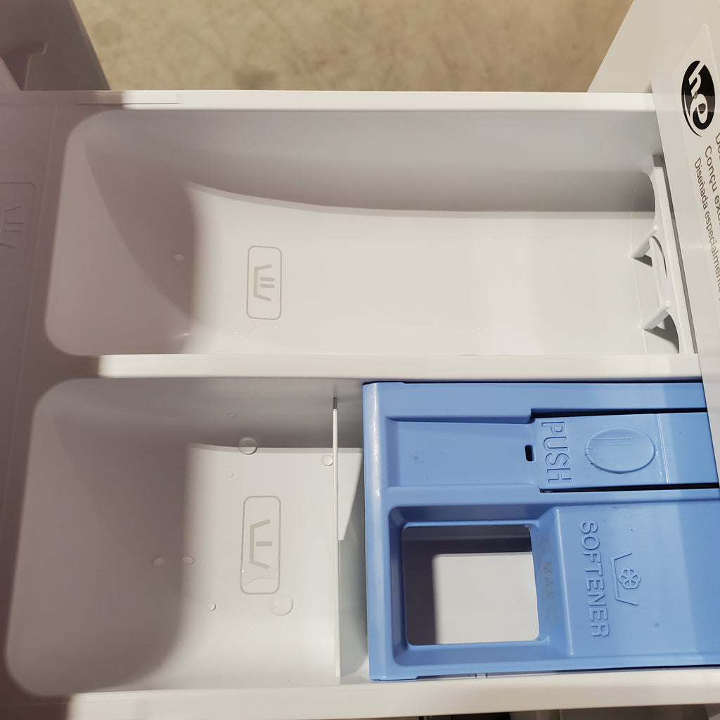 Pictures of LG 2.4 cu.ft. Compact Front Load Washer with Built-In Intelligence WM1455HWA - Scratch & Dent (Minor) and LG 4.2 cu.ft. Smart wi-fi Enabled Compact Front Load Dryer with Dual Inverter HeatPump™ Technology 16215 - DLHC1455W - Open Box - Neu Appliance Outlet - Discount Appliance Outlet in Austin, Tx