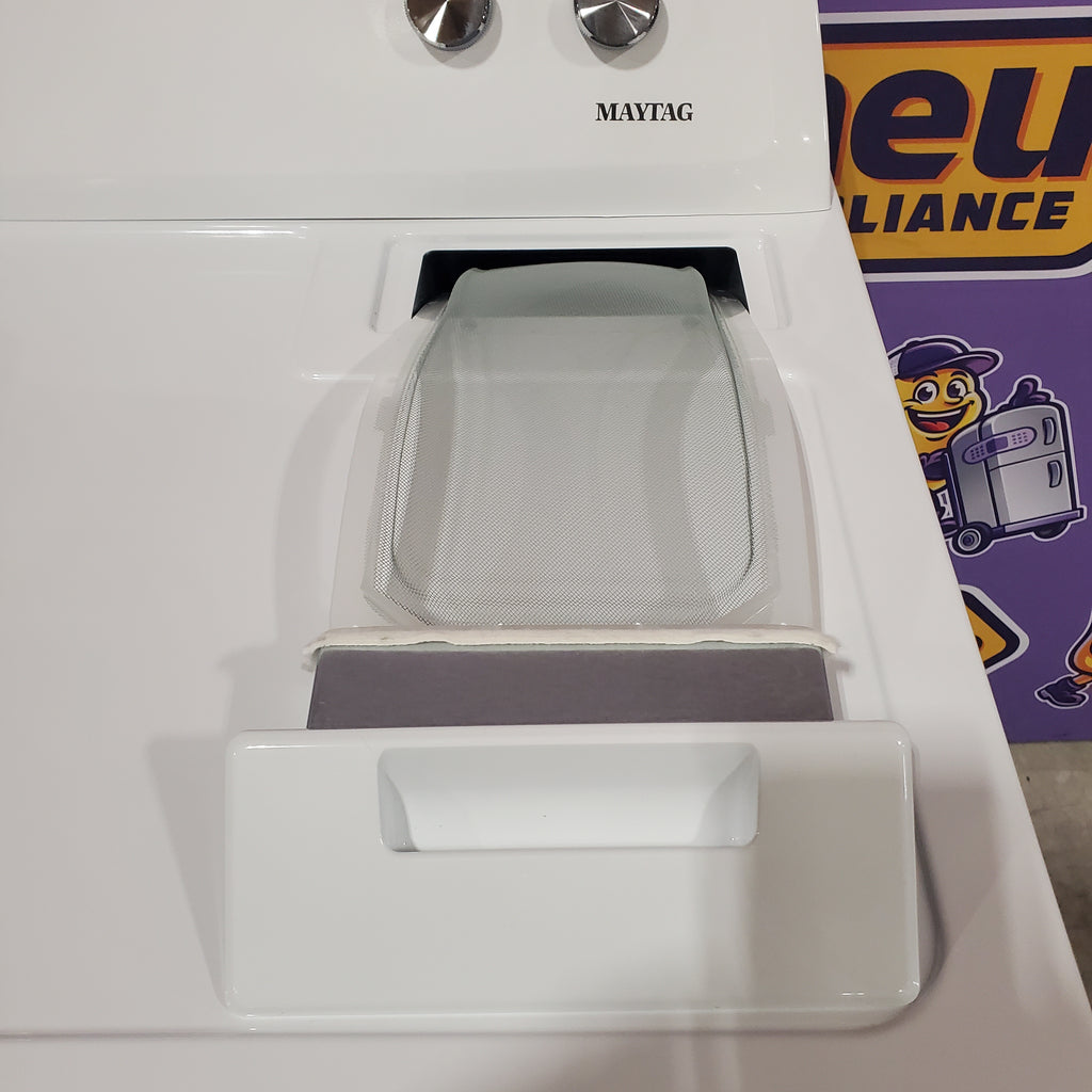Pictures of Maytag Top Load 3.8 cu. ft. Washer with Deep Fill and Quick Wash Cycle MVW4005SW - Open Box and Maytag Top Load Electric Wrinkle Prevent 7.0 cu. ft. Dryer with Auto Dry 16128 - MED4005SW - Open Box - Neu Appliance Outlet - Discount Appliance Outlet in Austin, Tx