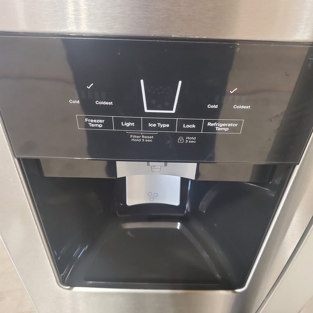 Whirlpool 33 Inch Wide Side by Side 21 Cu. Ft. Refrigerator with Can Caddy and Frameless Glass Shelves in Fingerprint Resistant Stainless Steel 3SD772 - WRS321SDHZ - Open Box