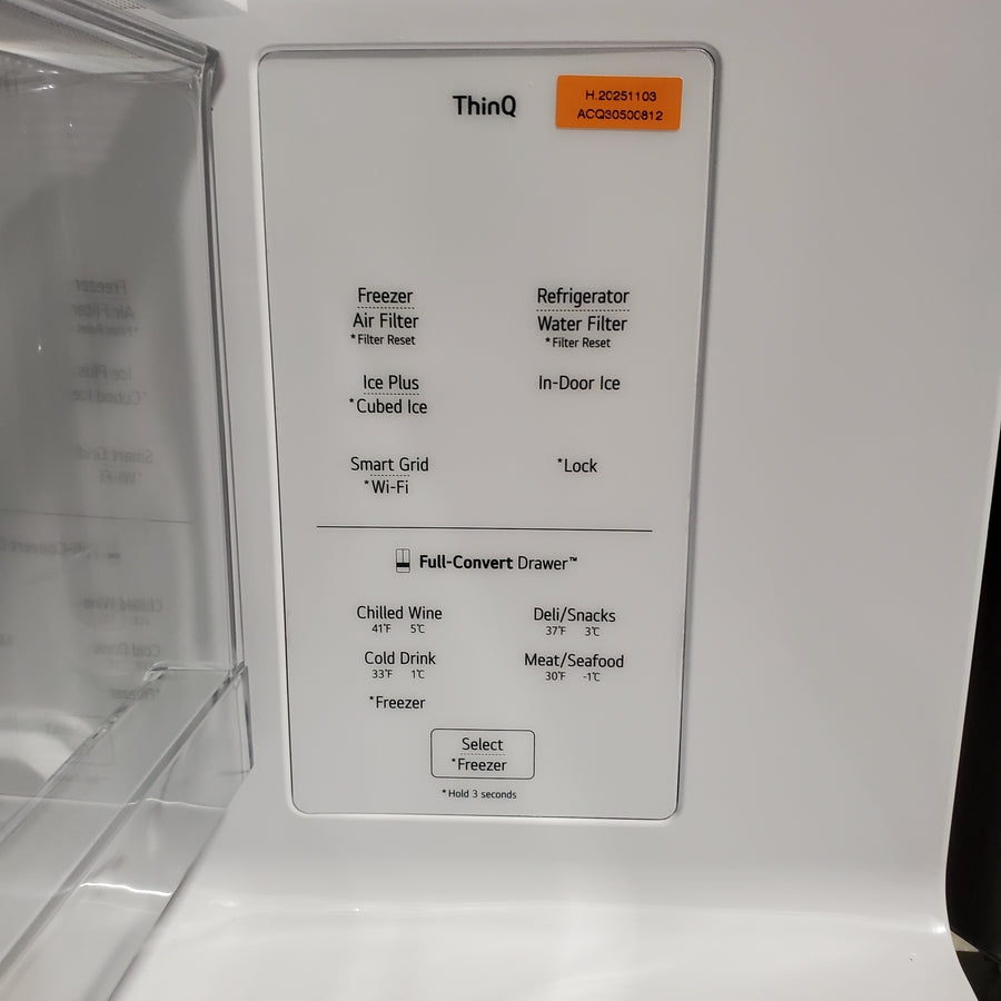 LG 29 cu. ft. Smart Standard-Depth MAX™ 4-Door French Door Refrigerator with Full-Convert Drawer™ in Print Proof Stainless Steel 22134SD232 - LF29H8330S - Scratch & Dent (Moderate)