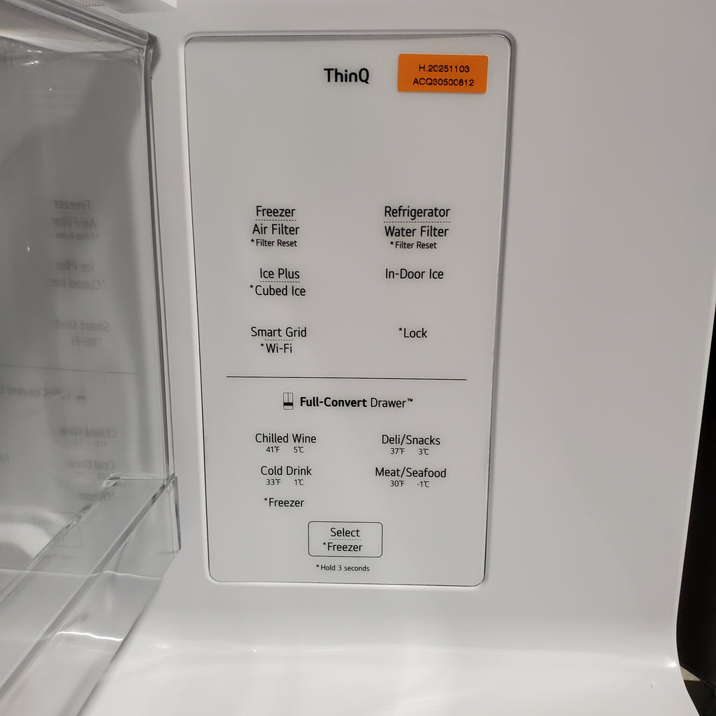 Pictures of LG 29 cu. ft. Smart Standard-Depth MAX™ 4-Door French Door Refrigerator with Full-Convert Drawer™ in Print Proof Stainless Steel 22134SD232 - LF29H8330S - Scratch & Dent (Moderate) - Neu Appliance Outlet - Discount Appliance Outlet in Austin, Tx