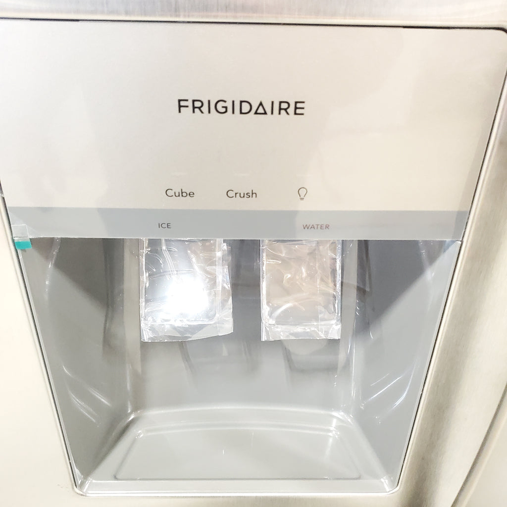 Frigidaire 25.6 cu. ft. ENERGY STAR Side by Side Refrigerator with Exterior Water and Ice Dispenser in Stainless Steel FRSS2623AS - Scratch & Dent (Minor)