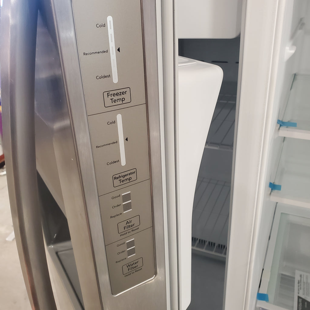 Pictures of Frigidaire 25.6 cu. ft. ENERGY STAR Side by Side Refrigerator with Exterior Water and Ice Dispenser in Stainless Steel 3SD960 - FRSS2623AS - Scratch & Dent (Minor) - Neu Appliance Outlet - Discount Appliance Outlet in Austin, Tx
