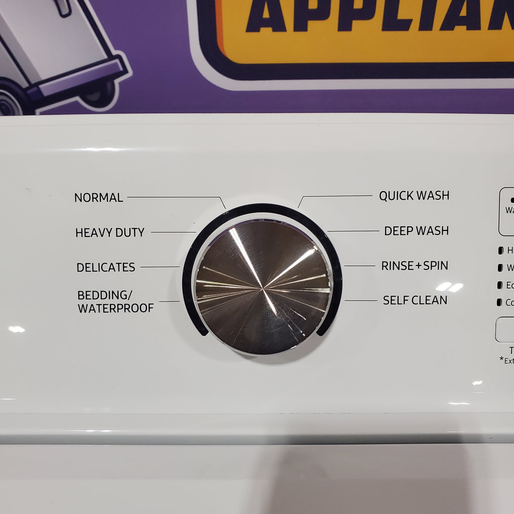 Pictures of Samsung 4.5 cu. ft. Top Load Washer with Vibration Reduction Technology+ in White WA45T3200AW - Open Box and Samsung 7.2 cu. ft. Electric Dryer with Sensor Dry in White 16125 - DVE45T3200W - Open Box - Neu Appliance Outlet - Discount Appliance Outlet in Austin, Tx