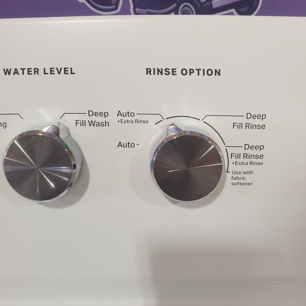 Pictures of Maytag Top Load 3.8 cu. ft. Washer with Deep Fill and Quick Wash Cycle MVW4005SW and Top Load Electric Wrinkle Prevent 7.0 cu. ft. Dryer with Auto Dry MED4005SW - Scratch & Dent - (Minor) - Neu Appliance Outlet - Discount Appliance Outlet in Austin, Tx