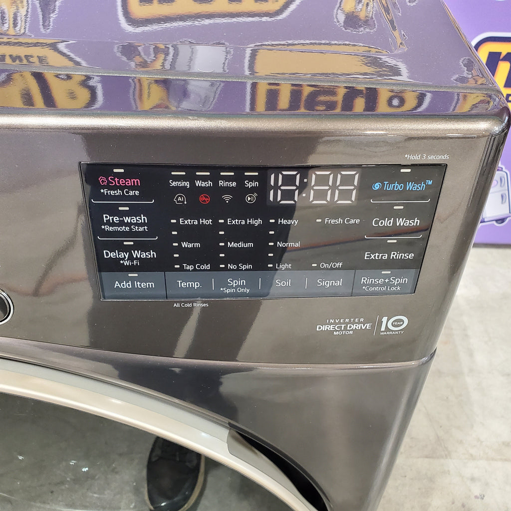 Pictures of LG Stackable Smart Front Load 4.5 Cu. Ft. Washer with TurboWash 360 Technology in Black Steel WM4000HBA - Neu Appliance Outlet - Discount Appliance Outlet in Austin, Tx