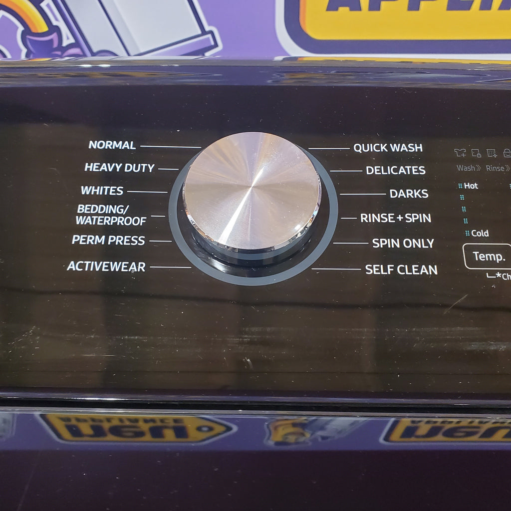 Pictures of Samsung 5.0 cu. ft. Energy Star Top Load Washer with Active Water Jet in Black Stainless Steel 1CR04035 - WA50R5400AV - Certified Refurbished - Neu Appliance Outlet - Discount Appliance Outlet in Austin, Tx