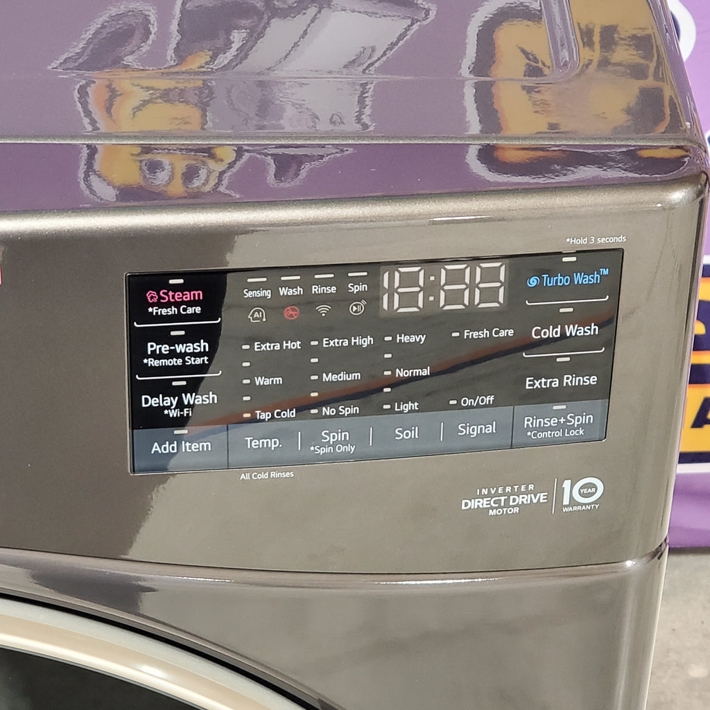 Pictures of LG Stackable Smart Front Load 4.5 Cu. Ft. Washer with TurboWash 360 Technology in Black Steel WM4000HBA - Scratch & Dent (Minor) - Neu Appliance Outlet - Discount Appliance Outlet in Austin, Tx