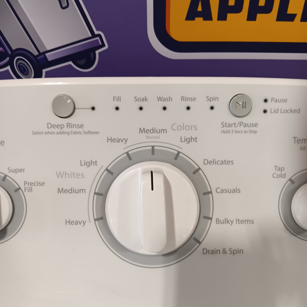 Pictures of Hotpoint White Top Load 3.8 Cu. Ft. Washer with Stainless Steel Basket and Heavy Duty Agitator HTW240ASKWS - Certified Refurbished - Neu Appliance Outlet - Discount Appliance Outlet in Austin, Tx
