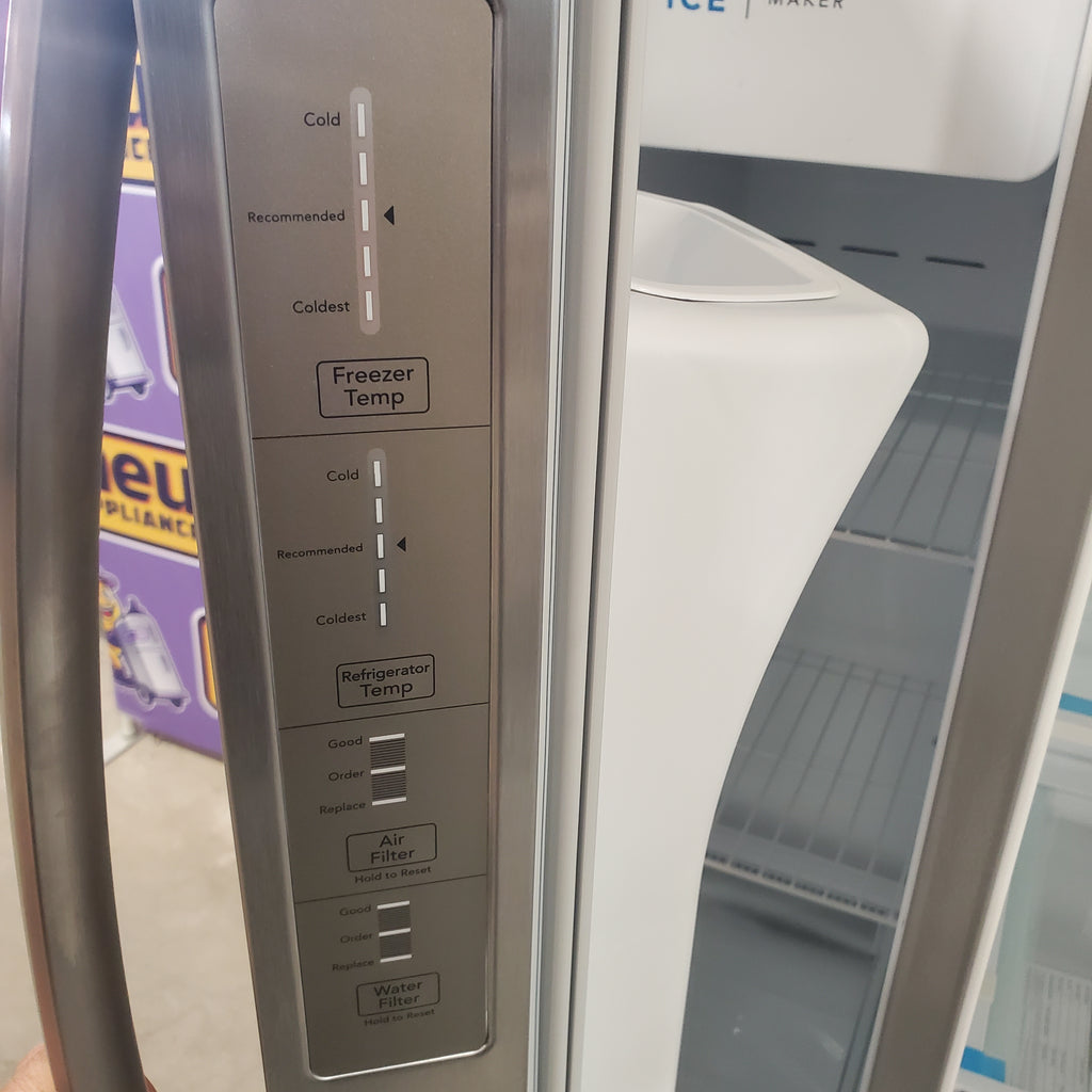 Pictures of Frigidaire 25.6 cu. ft. ENERGY STAR Side by Side Refrigerator with Exterior Water and Ice Dispenser in Stainless Steel FRSS2623AS - Scratch & Dent (Minor) - Neu Appliance Outlet - Discount Appliance Outlet in Austin, Tx