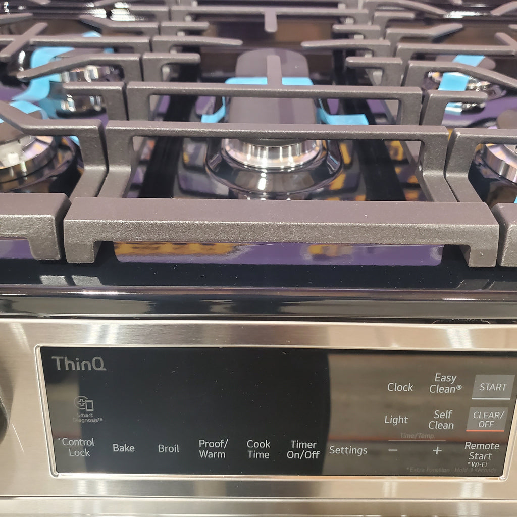 Pictures of LG 5.8 cu. ft. Gas Single OvenSlide-in Range, EasyClean® plus Self Clean, ThinQ™ in Printproof™ StainlessSteel 3SD696 - LSGL5831F - Open Box - Neu Appliance Outlet - Discount Appliance Outlet in Austin, Tx