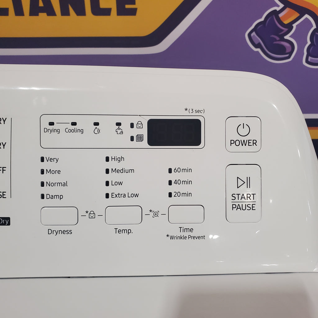 Pictures of Samsung 4.5 cu. ft. Top Load Washer with Vibration Reduction Technology+ in White WA45T3200AW - Certified Refurbished and Samsung 7.2 cu. ft. Electric Dryer with Sensor Dry in White DVE45T3200W - Certified Refurbished - Neu Appliance Outlet - Discount Appliance Outlet in Austin, Tx