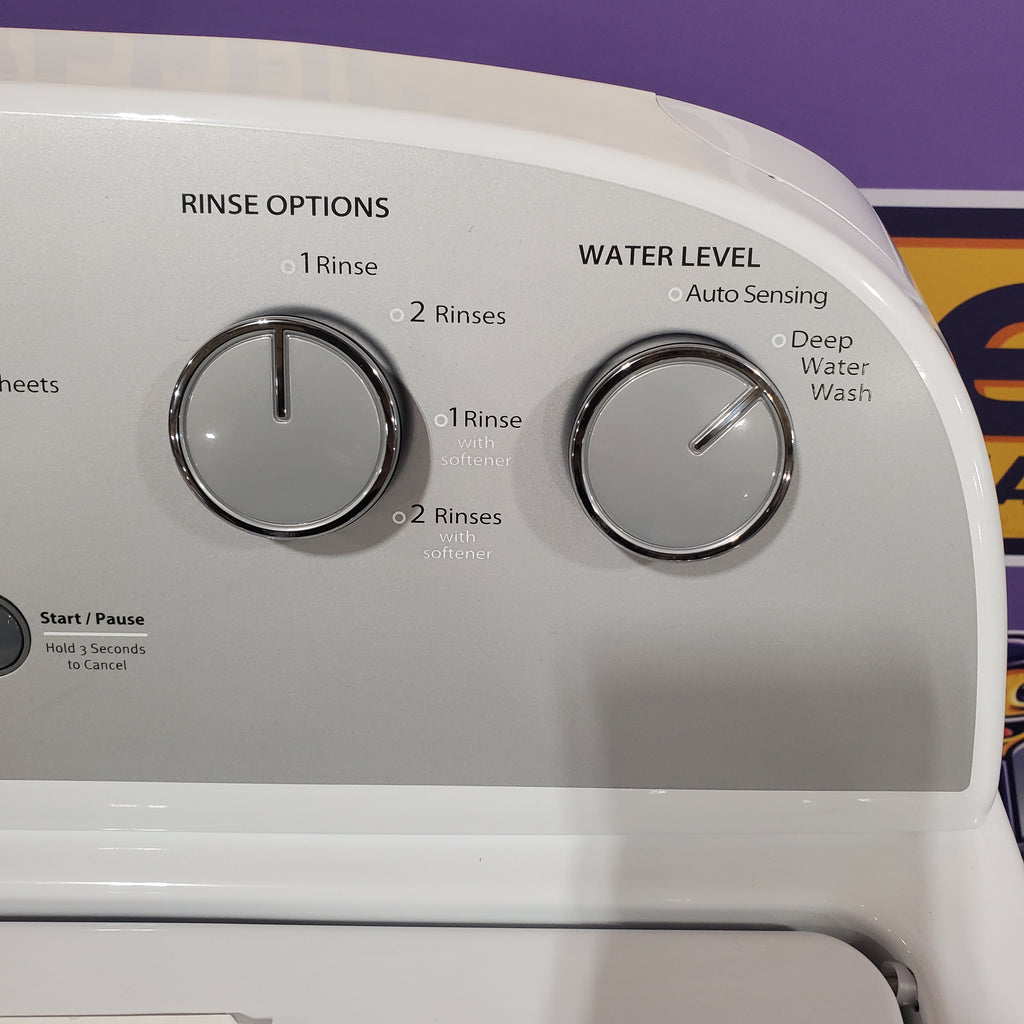 Pictures of Whirlpool Top Load 3.5 Cu. Ft. Washer with Deep Water Wash Option WTW4816FW - Open Box and Whirlpool Vented 7.0 Cu. Ft. Electric Dryer 16129 - WED4815EW - Open Box - Neu Appliance Outlet - Discount Appliance Outlet in Austin, Tx