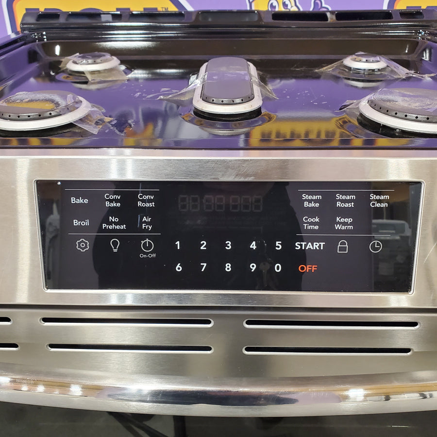 Frigidaire Gallery 5 burners 5.1-cu ft Air Fry Convection Oven Freestanding Natural Gas Range in Stainless Steel 20531SD518- GCFG3059BF - Scratch & Dent (Minor)