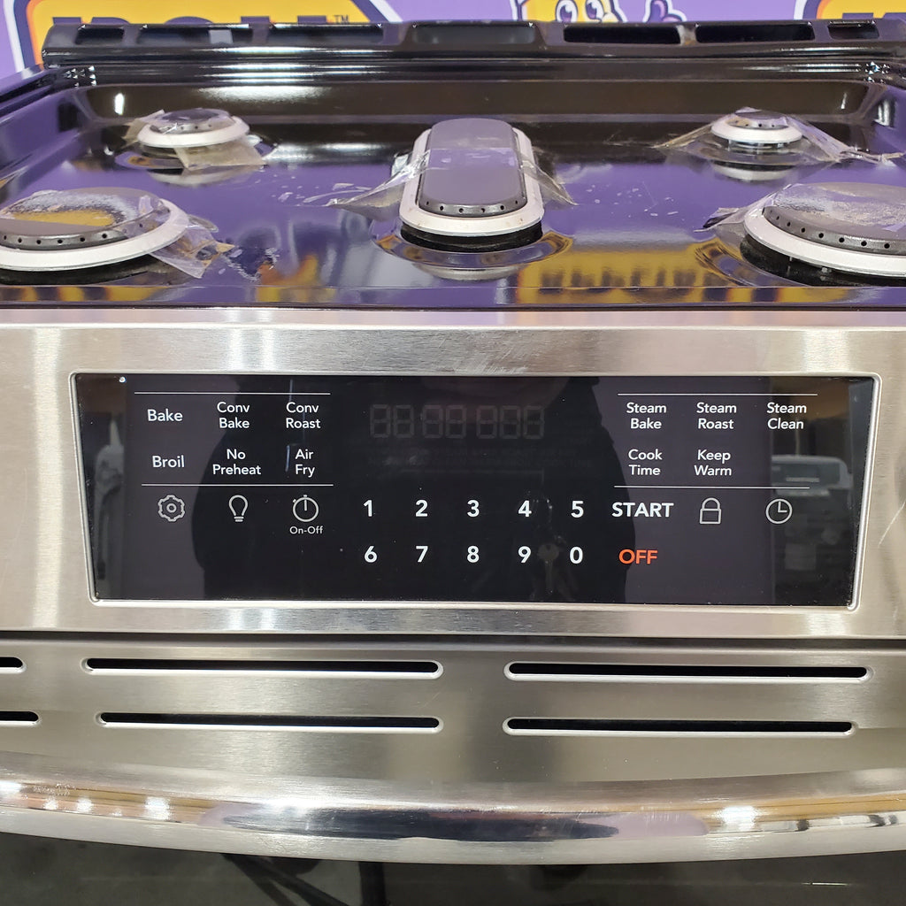 Pictures of Frigidaire Gallery 5 burners 5.1-cu ft Air Fry Convection Oven Freestanding Natural Gas Range in Stainless Steel 20531SD518- GCFG3059BF - Scratch & Dent (Minor) - Neu Appliance Outlet - Discount Appliance Outlet in Austin, Tx