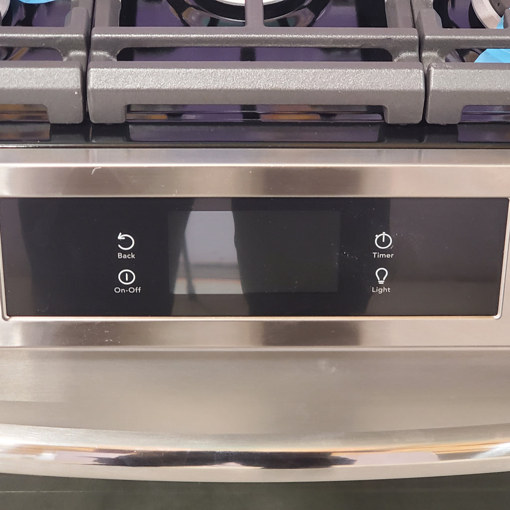 Pictures of Frigidaire Gallery 30" 6 cu. ft. 5 Burner Slide-In Gas Range with Total Convection and Air Fry in Smudge Proof Stainless Steel GCFG3060BF - Scratch & Dent (Minor) - Neu Appliance Outlet - Discount Appliance Outlet in Austin, Tx