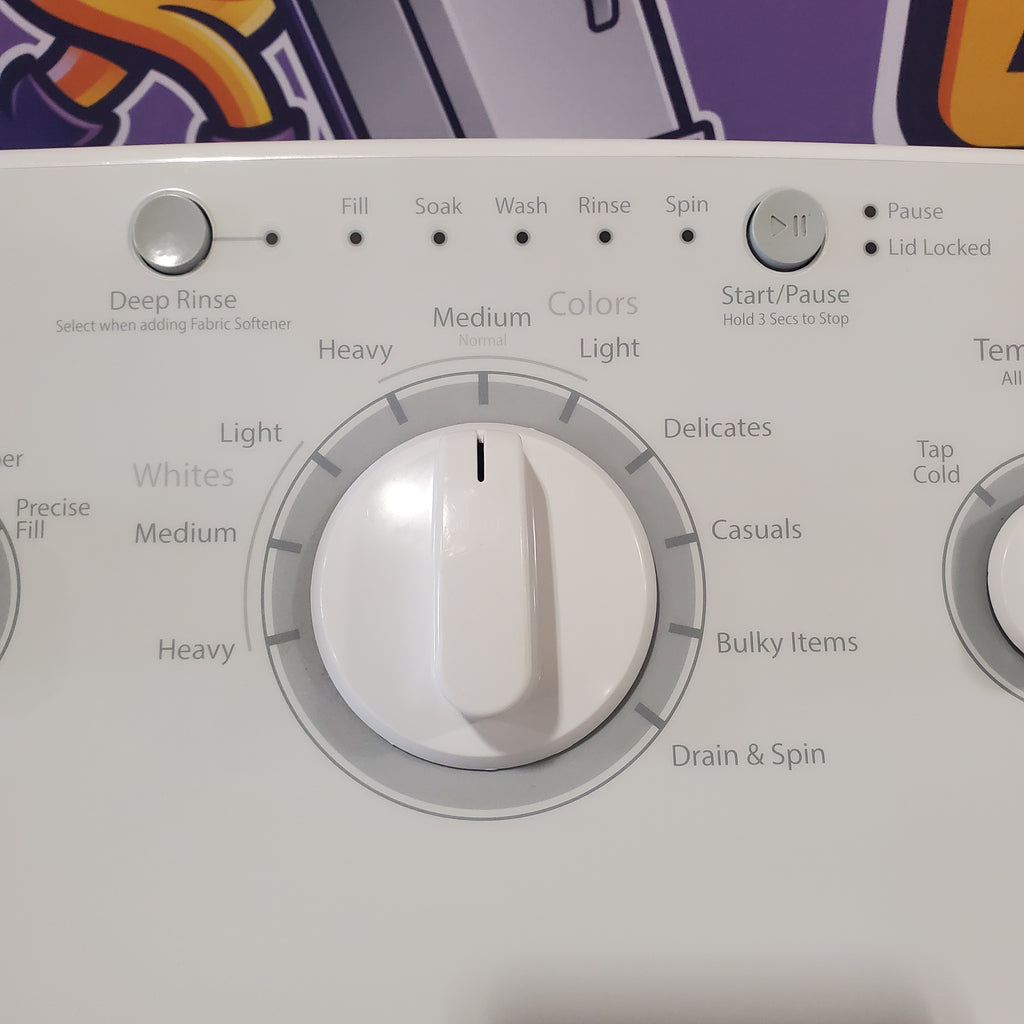Pictures of Hotpoint White Top Load 3.8 Cu. Ft. Washer with Stainless Steel Basket and Heavy Duty Agitator HTW240ASKWS - Certified Refurbished - Neu Appliance Outlet - Discount Appliance Outlet in Austin, Tx